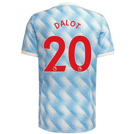 Niño Fútbol Camiseta Diogo Dalot #20 Azul Blanco 2ª Equipación 2021/22 Camisa Chile