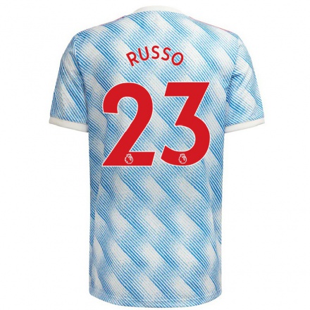 Niño Fútbol Camiseta Alessia Russo #23 Azul Blanco 2ª Equipación 2021/22 Camisa Chile
