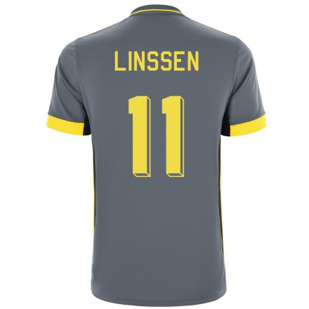 Niño Fútbol Camiseta Bryan Linssen #11 Gris Negro 2ª Equipación 2021/22 Camisa Chile