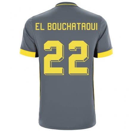 Niño Fútbol Camiseta Achraf El Bouchataoui #22 Gris Negro 2ª Equipación 2021/22 Camisa Chile