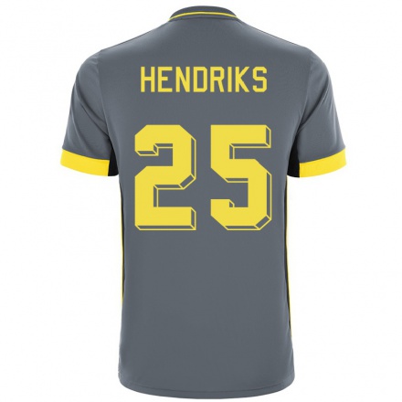 Niño Fútbol Camiseta Ramon Hendriks #25 Gris Negro 2ª Equipación 2021/22 Camisa Chile