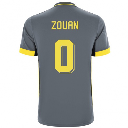 Niño Fútbol Camiseta Morgan Zouan #0 Gris Negro 2ª Equipación 2021/22 Camisa Chile