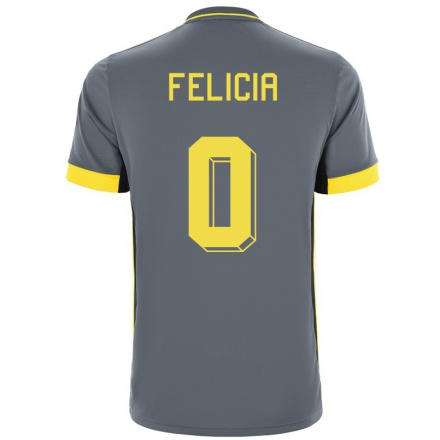 Niño Fútbol Camiseta Gio-Renys Felicia #0 Gris Negro 2ª Equipación 2021/22 Camisa Chile