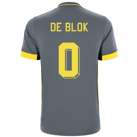 Niño Fútbol Camiseta Lars de Blok #0 Gris Negro 2ª Equipación 2021/22 Camisa Chile