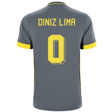 Niño Fútbol Camiseta Lucas Diniz Lima #0 Gris Negro 2ª Equipación 2021/22 Camisa Chile