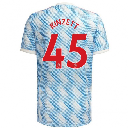 Niño Fútbol Camiseta Ella Kinzett #45 Azul Blanco 2ª Equipación 2021/22 Camisa Chile