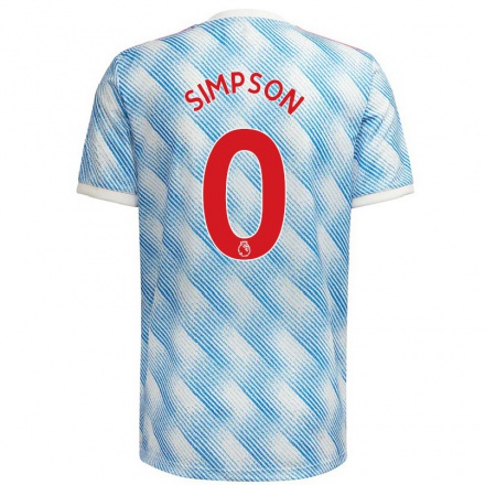 Niño Fútbol Camiseta Jessica Simpson #0 Azul Blanco 2ª Equipación 2021/22 Camisa Chile