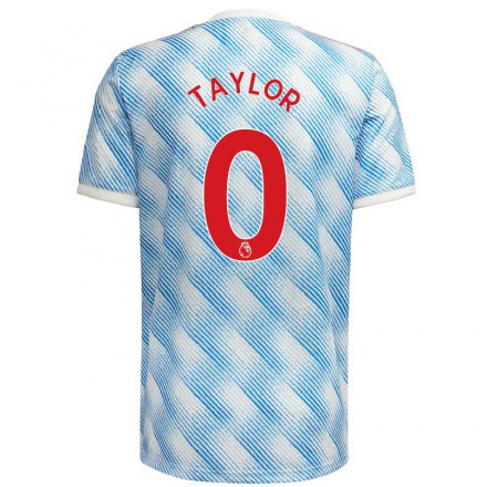 Niño Fútbol Camiseta Emma Taylor #0 Azul Blanco 2ª Equipación 2021/22 Camisa Chile
