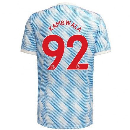 Niño Fútbol Camiseta Willy Kambwala #92 Azul Blanco 2ª Equipación 2021/22 Camisa Chile