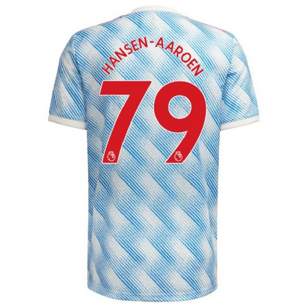 Niño Fútbol Camiseta Isak Hansen-Aaroen #79 Azul Blanco 2ª Equipación 2021/22 Camisa Chile