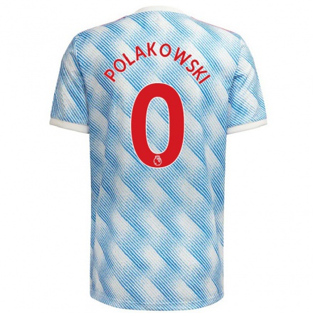 Niño Fútbol Camiseta Daniel Polakowski #0 Azul Blanco 2ª Equipación 2021/22 Camisa Chile