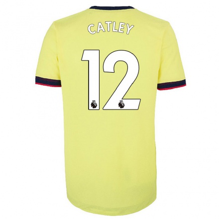 Niño Fútbol Camiseta Steph Catley #12 Amarillo 2ª Equipación 2021/22 Camisa Chile
