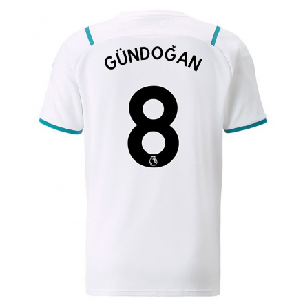 Niño Fútbol Camiseta Ilkay Gundogan #8 Blanco 2ª Equipación 2021/22 Camisa Chile