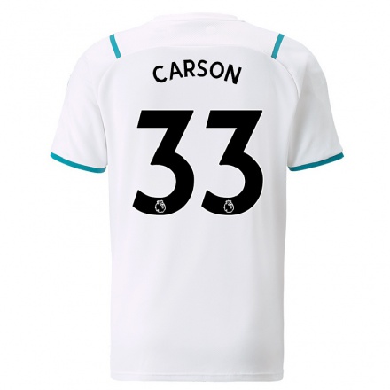 Niño Fútbol Camiseta Scott Carson #33 Blanco 2ª Equipación 2021/22 Camisa Chile