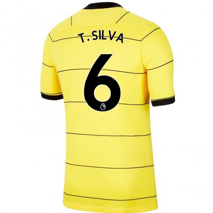 Niño Fútbol Camiseta Thiago Silva #6 Amarillo 2ª Equipación 2021/22 Camisa Chile