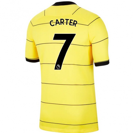 Niño Fútbol Camiseta Jess Carter #7 Amarillo 2ª Equipación 2021/22 Camisa Chile