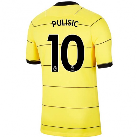 Niño Fútbol Camiseta Christian Pulisic #10 Amarillo 2ª Equipación 2021/22 Camisa Chile