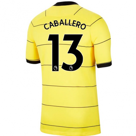 Niño Fútbol Camiseta Willy Caballero #13 Amarillo 2ª Equipación 2021/22 Camisa Chile