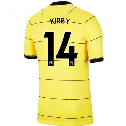Niño Fútbol Camiseta Fran Kirby #14 Amarillo 2ª Equipación 2021/22 Camisa Chile