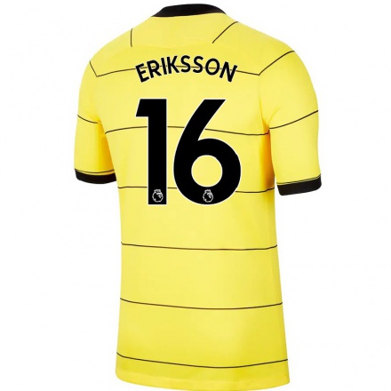 Niño Fútbol Camiseta Magdalena Eriksson #16 Amarillo 2ª Equipación 2021/22 Camisa Chile