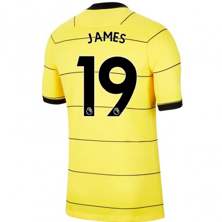 Niño Fútbol Camiseta Lauren James #19 Amarillo 2ª Equipación 2021/22 Camisa Chile