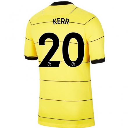 Niño Fútbol Camiseta Sam Kerr #20 Amarillo 2ª Equipación 2021/22 Camisa Chile