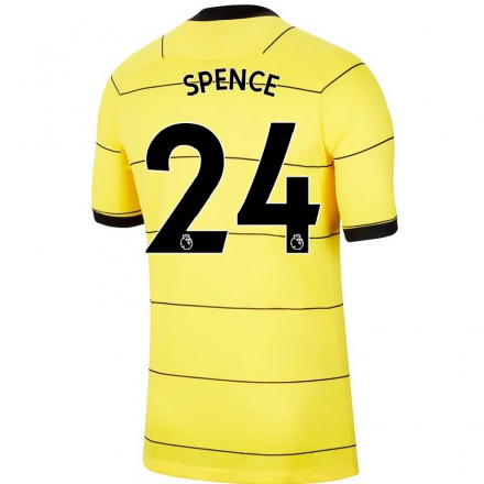 Niño Fútbol Camiseta Drew Spence #24 Amarillo 2ª Equipación 2021/22 Camisa Chile