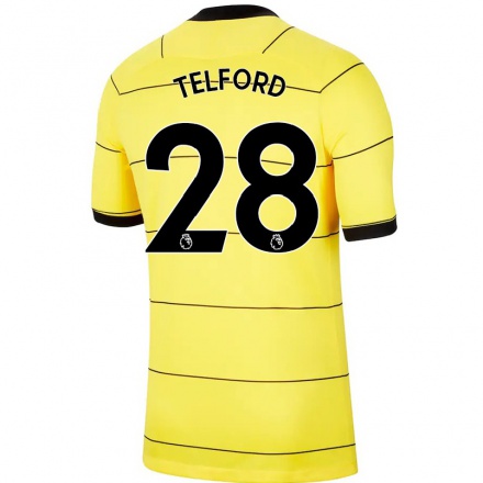 Niño Fútbol Camiseta Carly Telford #28 Amarillo 2ª Equipación 2021/22 Camisa Chile