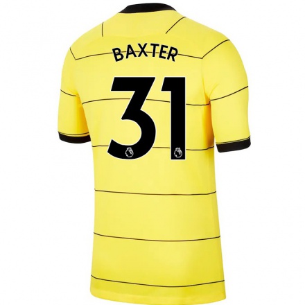 Niño Fútbol Camiseta Nathan Baxter #31 Amarillo 2ª Equipación 2021/22 Camisa Chile