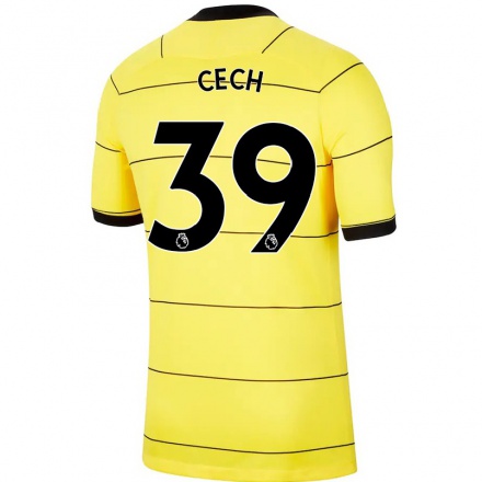 Niño Fútbol Camiseta Petr Cech #39 Amarillo 2ª Equipación 2021/22 Camisa Chile
