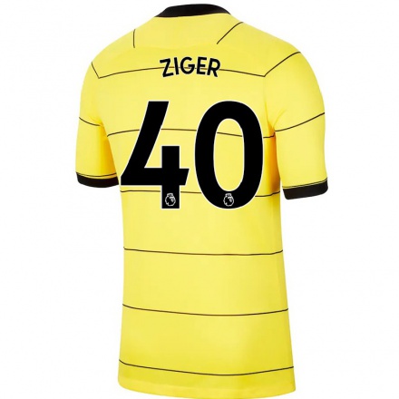 Niño Fútbol Camiseta Karlo Ziger #40 Amarillo 2ª Equipación 2021/22 Camisa Chile