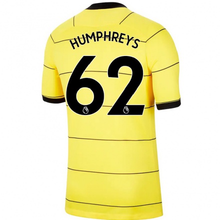 Niño Fútbol Camiseta Bashir Humphreys #62 Amarillo 2ª Equipación 2021/22 Camisa Chile