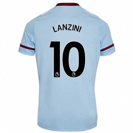 Niño Fútbol Camiseta Manuel Lanzini #10 Cielo Azul 2ª Equipación 2021/22 Camisa Chile