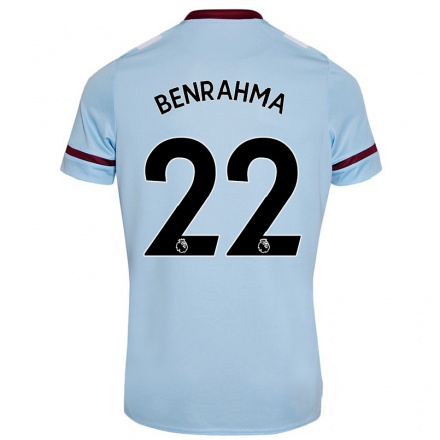 Niño Fútbol Camiseta Said Benrahma #22 Cielo Azul 2ª Equipación 2021/22 Camisa Chile