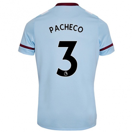 Niño Fútbol Camiseta Maz Pacheco #3 Cielo Azul 2ª Equipación 2021/22 Camisa Chile
