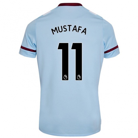 Niño Fútbol Camiseta Nor Mustafa #11 Cielo Azul 2ª Equipación 2021/22 Camisa Chile