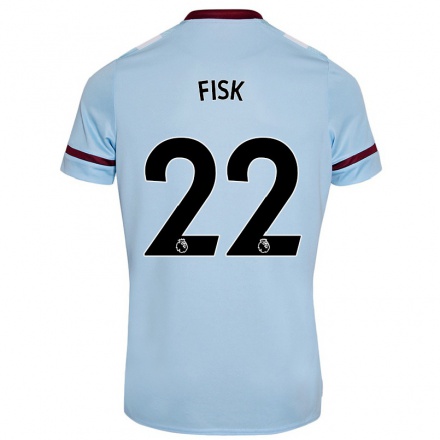 Niño Fútbol Camiseta Grace Fisk #22 Cielo Azul 2ª Equipación 2021/22 Camisa Chile
