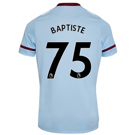 Niño Fútbol Camiseta Jamal Baptiste #75 Cielo Azul 2ª Equipación 2021/22 Camisa Chile