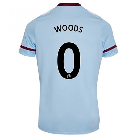 Niño Fútbol Camiseta Archie Woods #0 Cielo Azul 2ª Equipación 2021/22 Camisa Chile