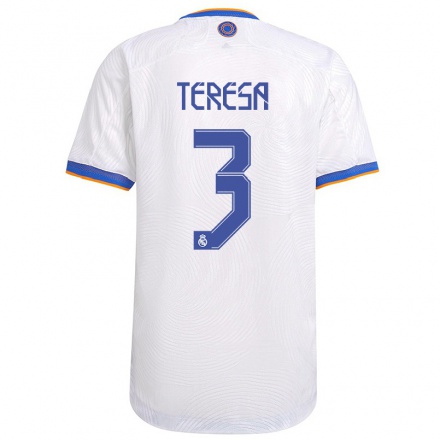 Niño Fútbol Camiseta Teresa Abelleira #3 Blanco 1ª Equipación 2021/22 Camisa Chile