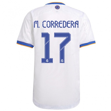 Niño Fútbol Camiseta Marta Corredera #17 Blanco 1ª Equipación 2021/22 Camisa Chile