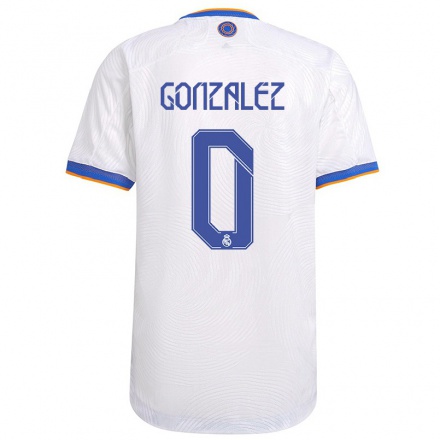 Niño Fútbol Camiseta David Gonzalez #0 Blanco 1ª Equipación 2021/22 Camisa Chile