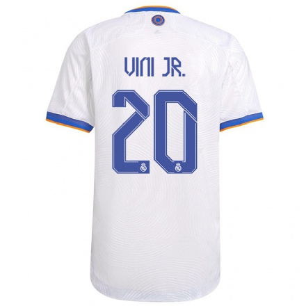 Niño Fútbol Camiseta Vinicius Junior #20 Blanco 1ª Equipación 2021/22 Camisa Chile