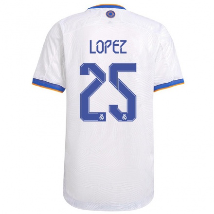 Niño Fútbol Camiseta Luis Lopez #25 Blanco 1ª Equipación 2021/22 Camisa Chile