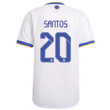 Niño Fútbol Camiseta Sergio Santos #20 Blanco 1ª Equipación 2021/22 Camisa Chile