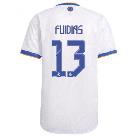 Niño Fútbol Camiseta Toni Fuidias #13 Blanco 1ª Equipación 2021/22 Camisa Chile