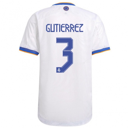 Niño Fútbol Camiseta Miguel Gutierrez #3 Blanco 1ª Equipación 2021/22 Camisa Chile