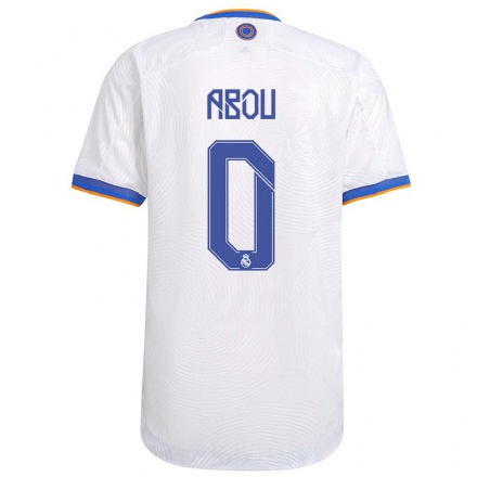 Niño Fútbol Camiseta Ayoub Abou #0 Blanco 1ª Equipación 2021/22 Camisa Chile
