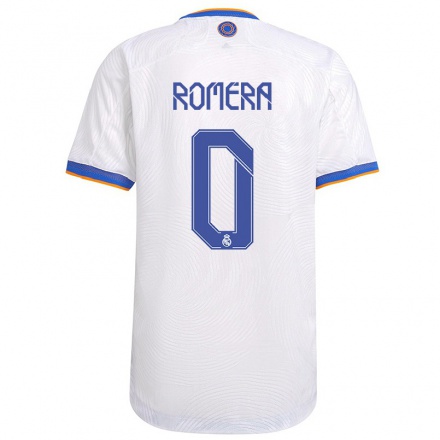 Niño Fútbol Camiseta Miguel Romera #0 Blanco 1ª Equipación 2021/22 Camisa Chile