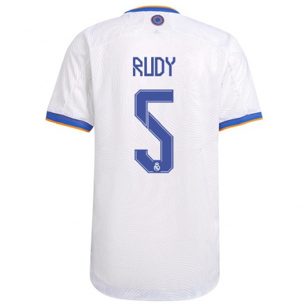 Niño Fútbol Camiseta Fernandez Rudy #5 Blanco 1ª Equipación 2021/22 Camisa Chile